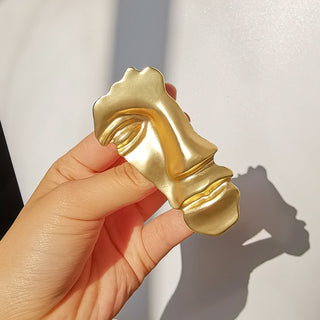 Cilalı Portre Sanatsal Metal Yüz İğneli Broşlar