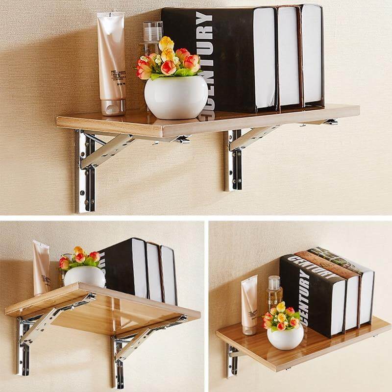 2PCS Triangle Folding Wall Mounted Shelf