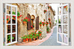 3D Street Scene Self-Adhesive European Wallpaper