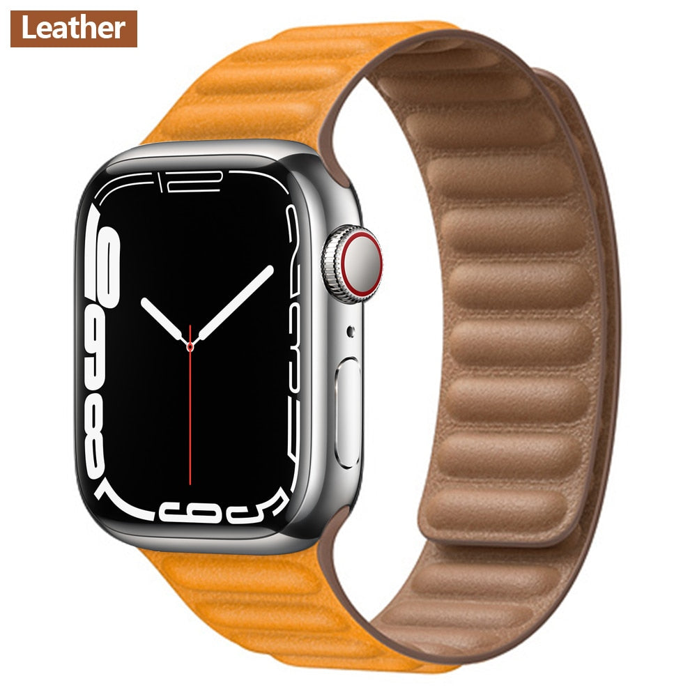 Magnetic Strap Leather Smart Watch Band