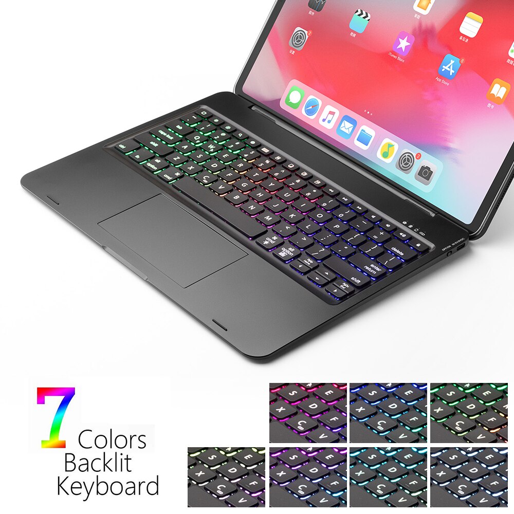 Wireless Backlit Keyboard iPad Holder Case