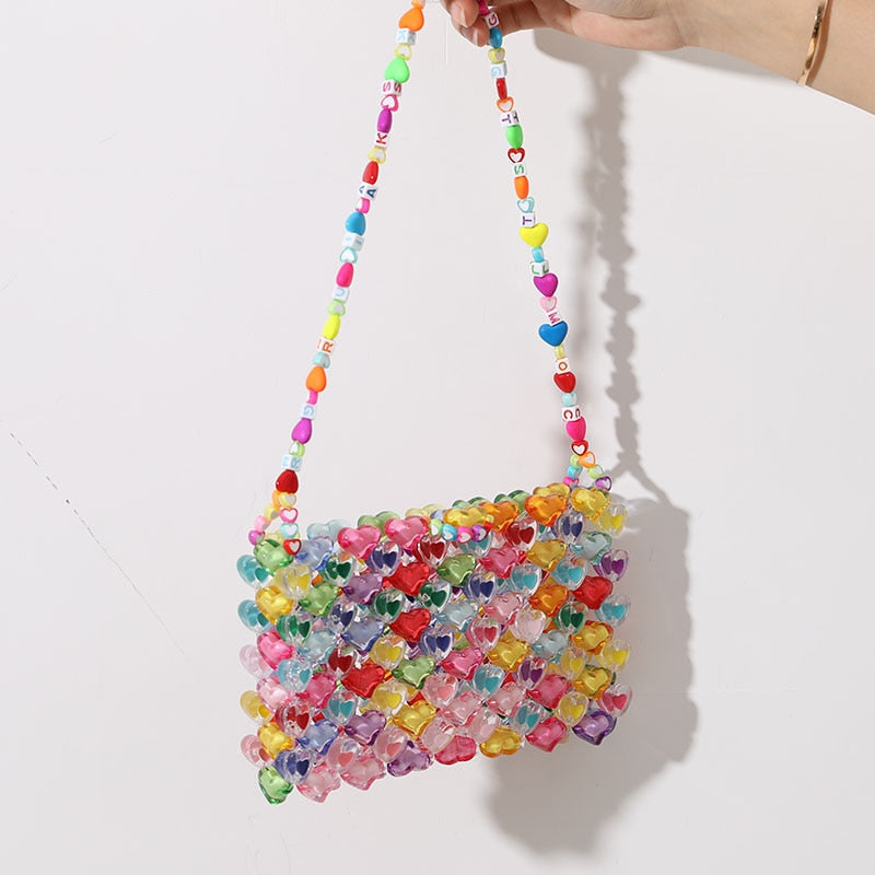 Love Beaded Hearts Colorful Mini Handbags - Image 10