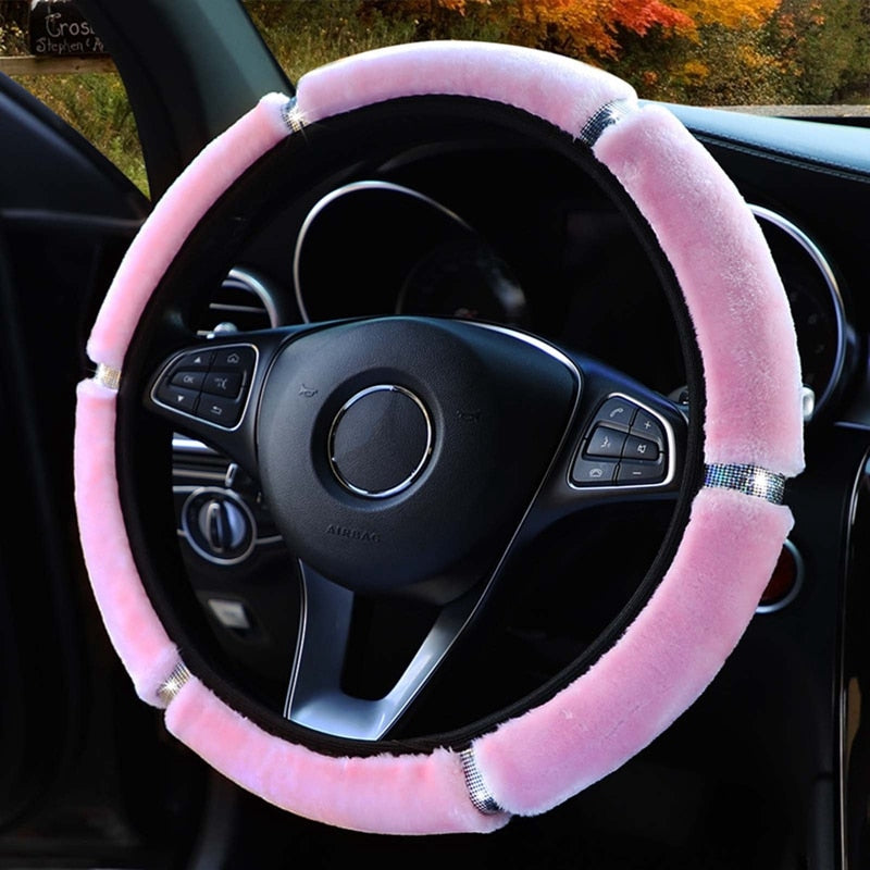 Cozy Car Plush Wheel Cover