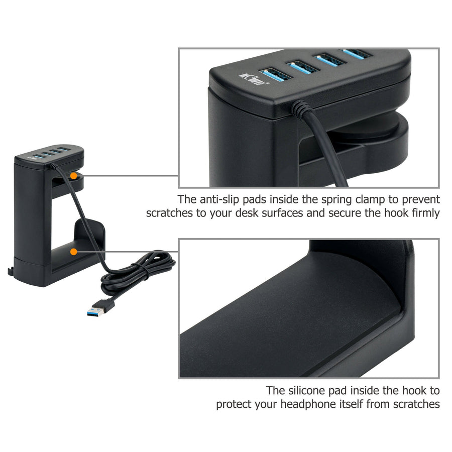 Under Desk USB Ports Headset Holder - Image 5