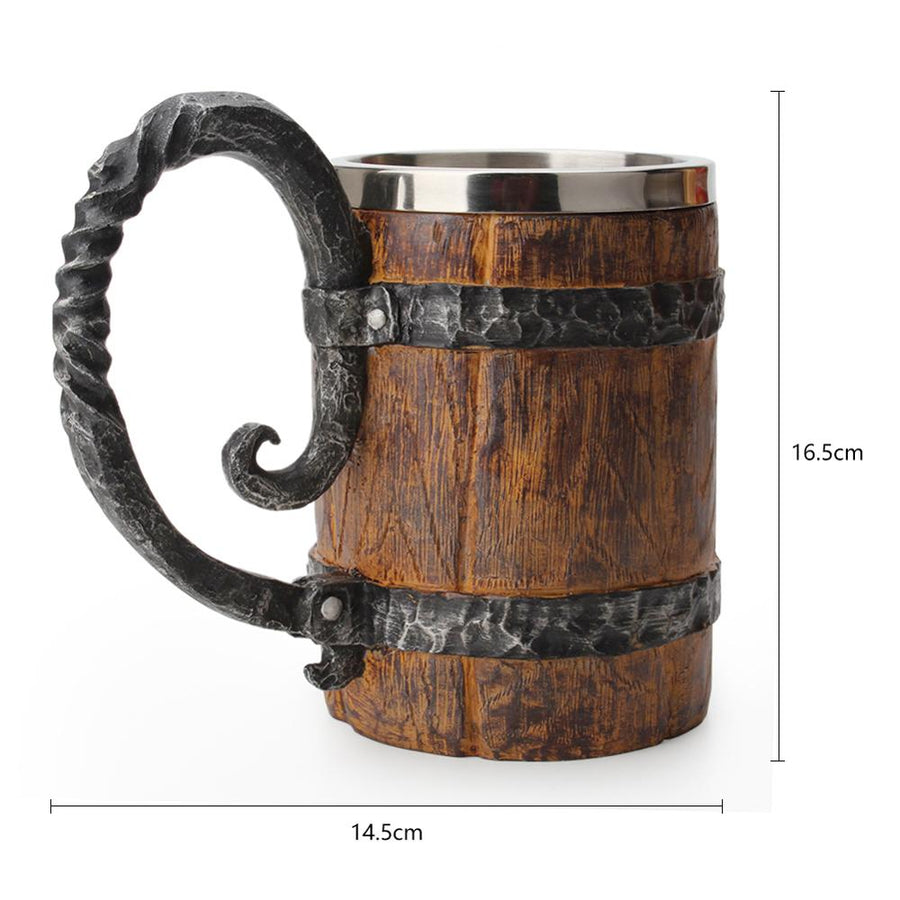Ancient Time Stainless Steel Wooden Mug - Image 6