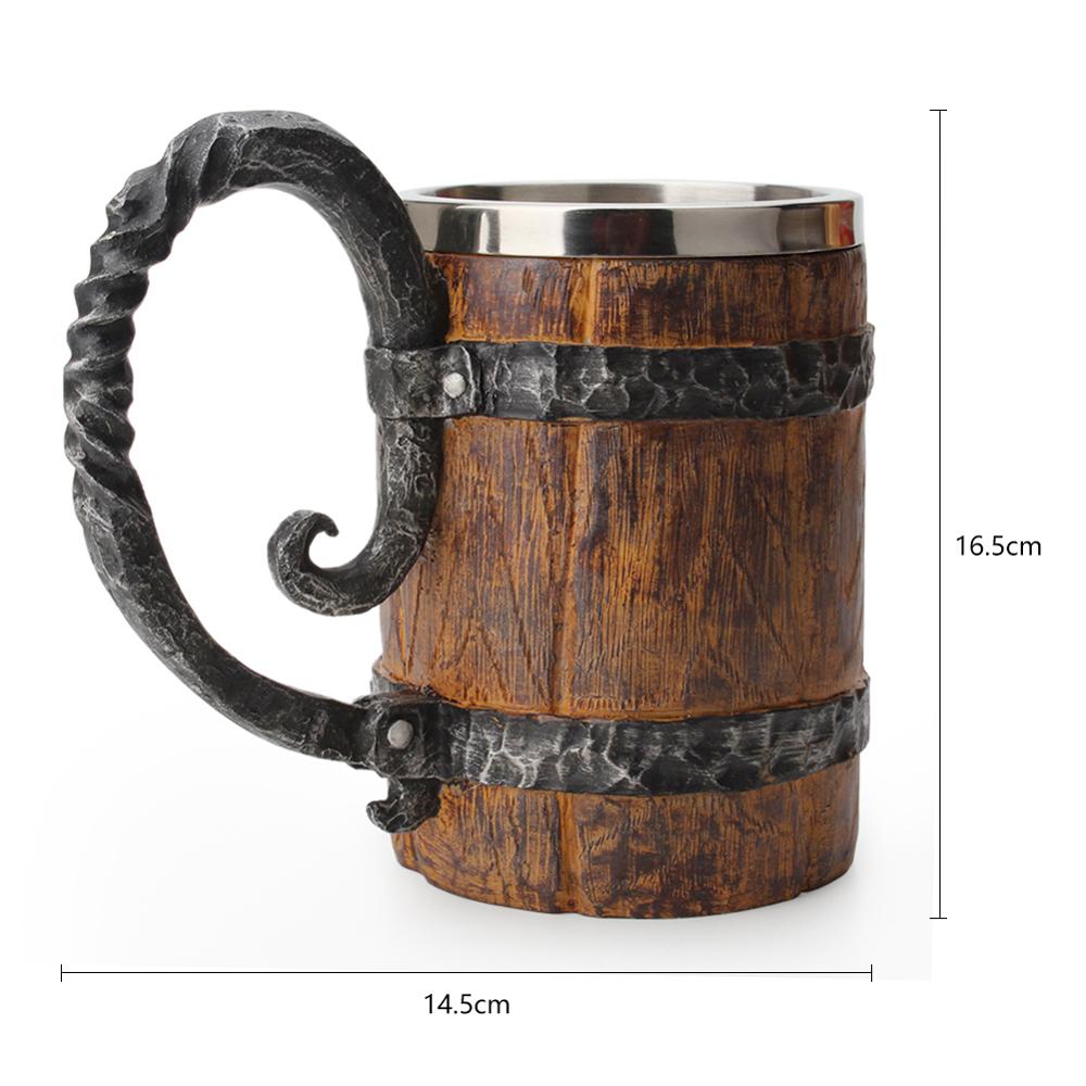 Ancient Time Stainless Steel Wooden Mug