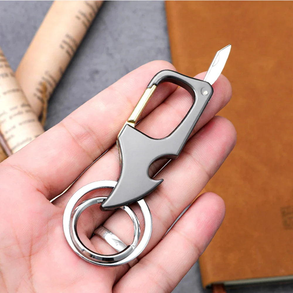 Mini Foldable Bottle Opener Keychain Knife