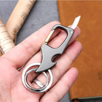 Mini Foldable Bottle Opener Keychain Knife