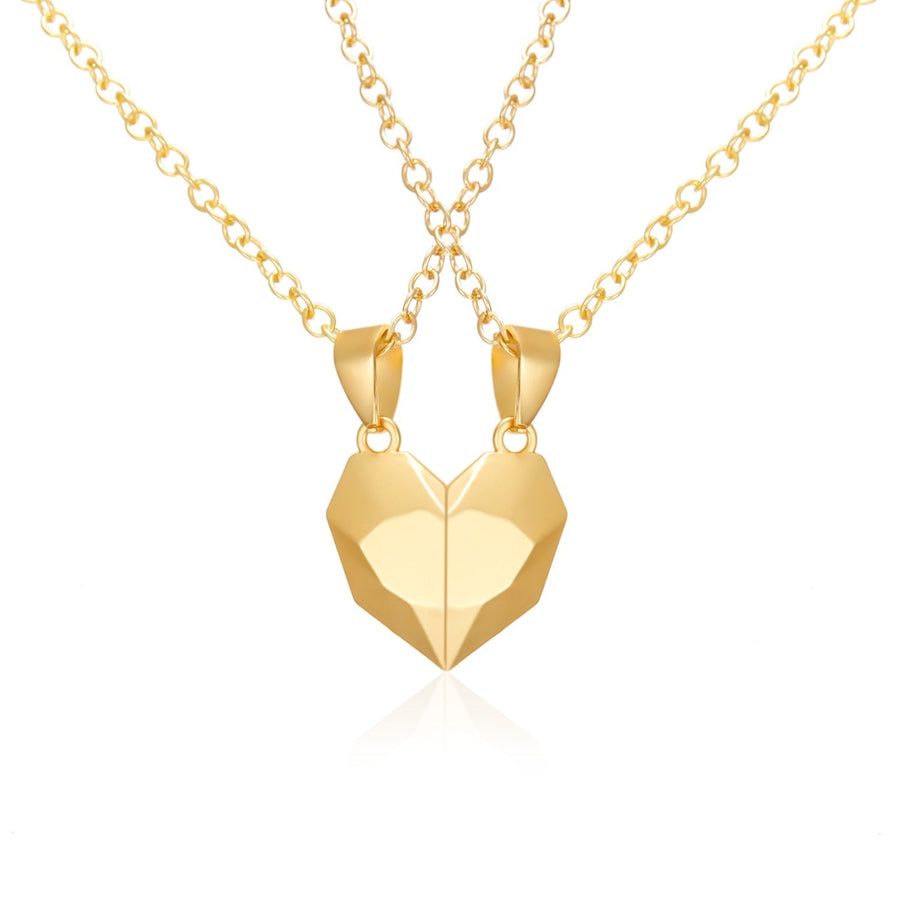 Magnetic Abstract Heart Couple's Necklace - Image 13