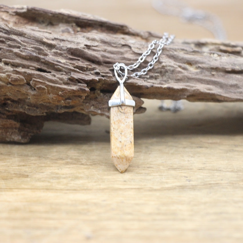 Hexagon Natural Stone Chakra Necklace