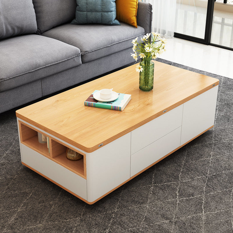 Hidden Seats Retractable Wooden Elegant Coffee Table - Image 0