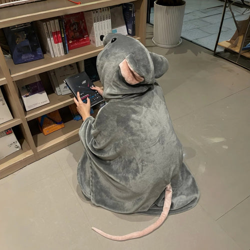 Cozy Mouse Hooded Wearable Blanket Cape