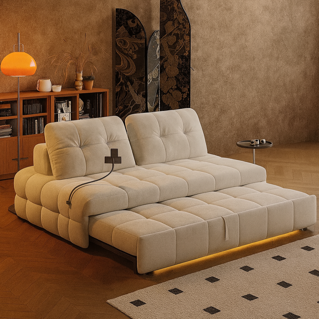 Scandinavian Minimalist Modular Transformable Sofa Bed - Image 0