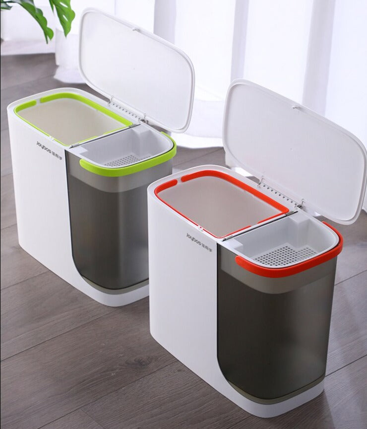 Double Storage Liquid Separator Trash Can