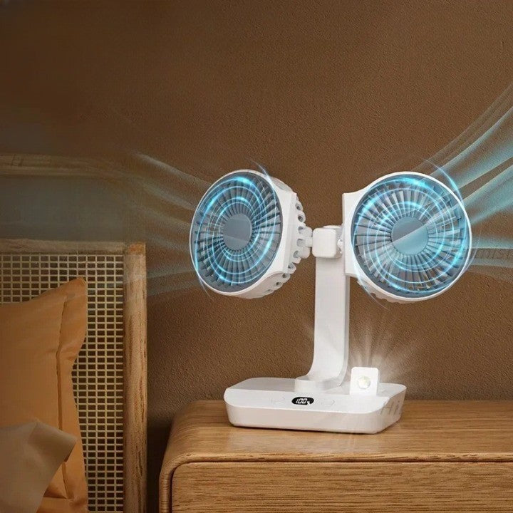 Lightweight Double Blades Rechargeable Travel Camp Cooler Fan - Image 0