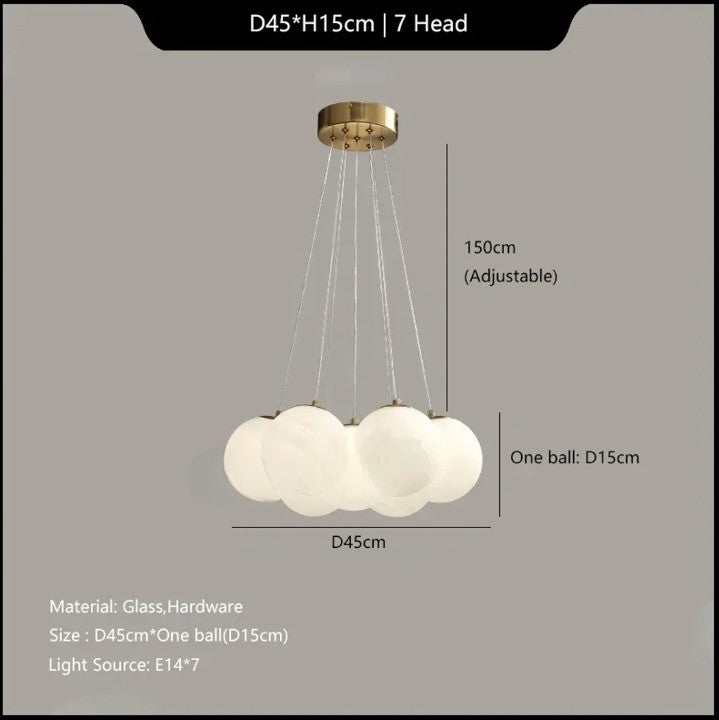 Luminous Sphere Glass French Style Chandelier Lamp - Image 6