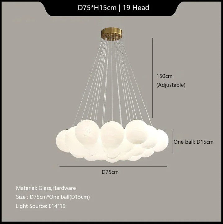Luminous Sphere Glass French Style Chandelier Lamp - Image 7