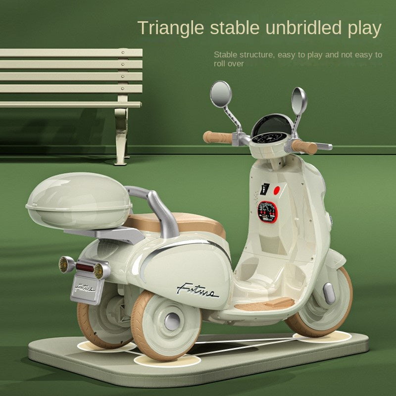Mini Retro Three-Wheel Electric Kids Motorbike - Image 3