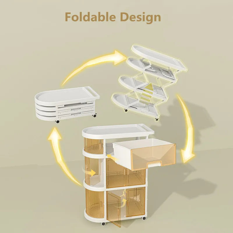 Multi-Layer Storage Organizer Foldable Trolley - Image 4
