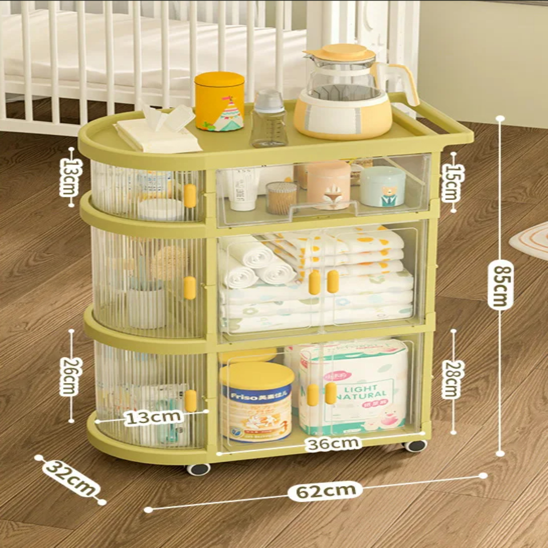 Multi-Layer Storage Organizer Foldable Trolley