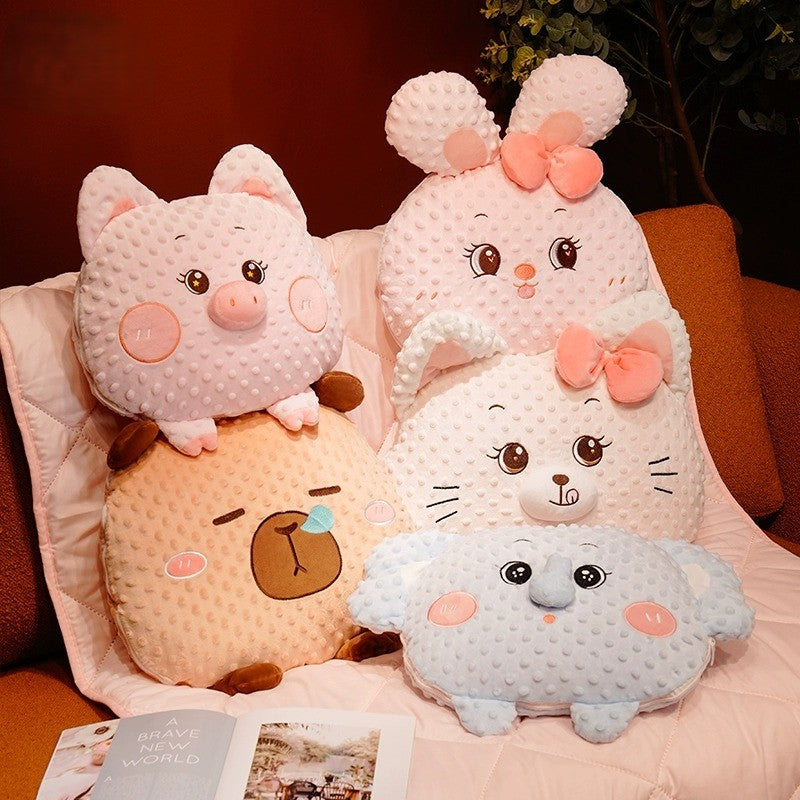 Cuddle Ready Cute Cartoon Pillow Blanket - Image 4