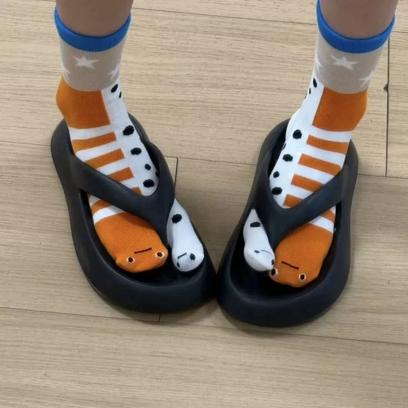 Playful Eel Stripe Cozy Crew Socks - Image 5