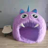 Purple Plush Monster Playhouse Indoor Kids Tent - Image 7