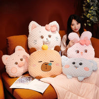 Cuddle Ready Cute Cartoon Pillow Blanket - Image 5
