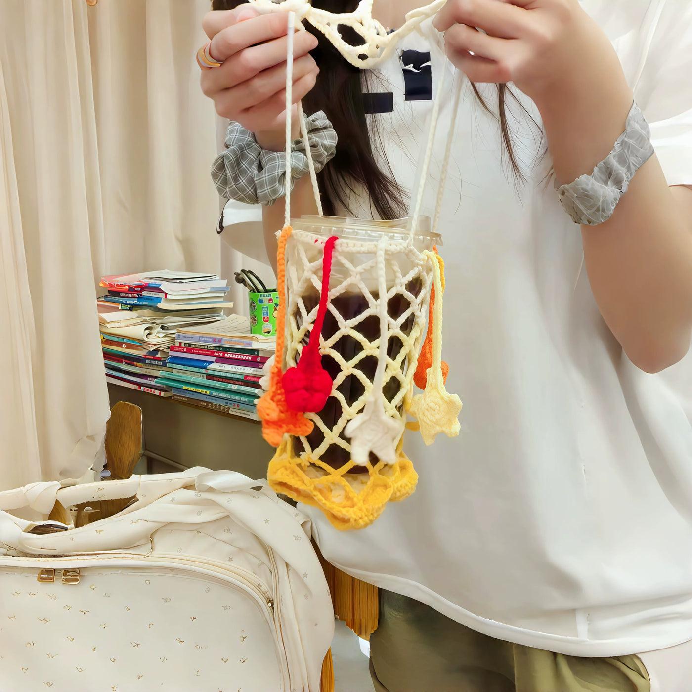 Star Weave Handmade Bottle Holder - Image 2
