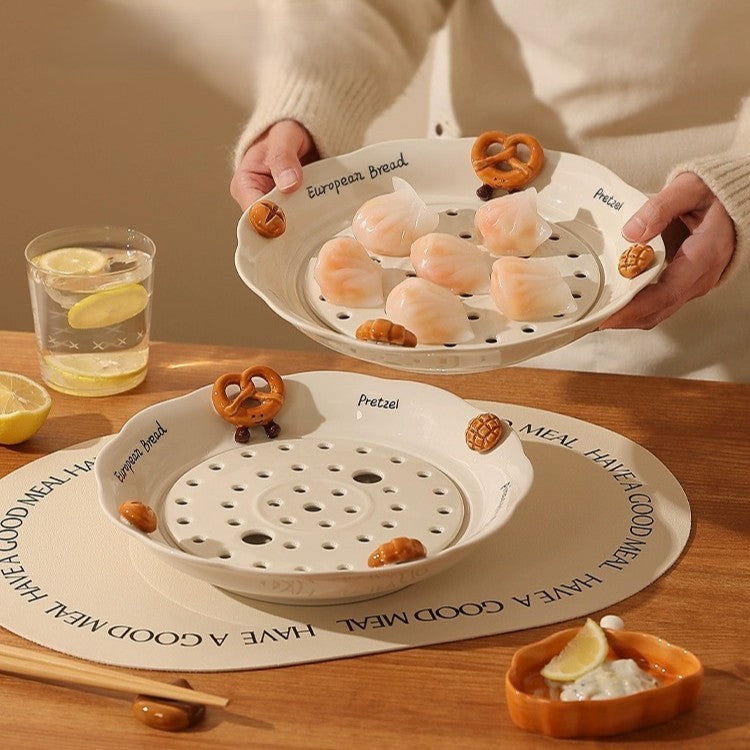 Korean Snacks Ceramic Cute Serving Plate - Image 0