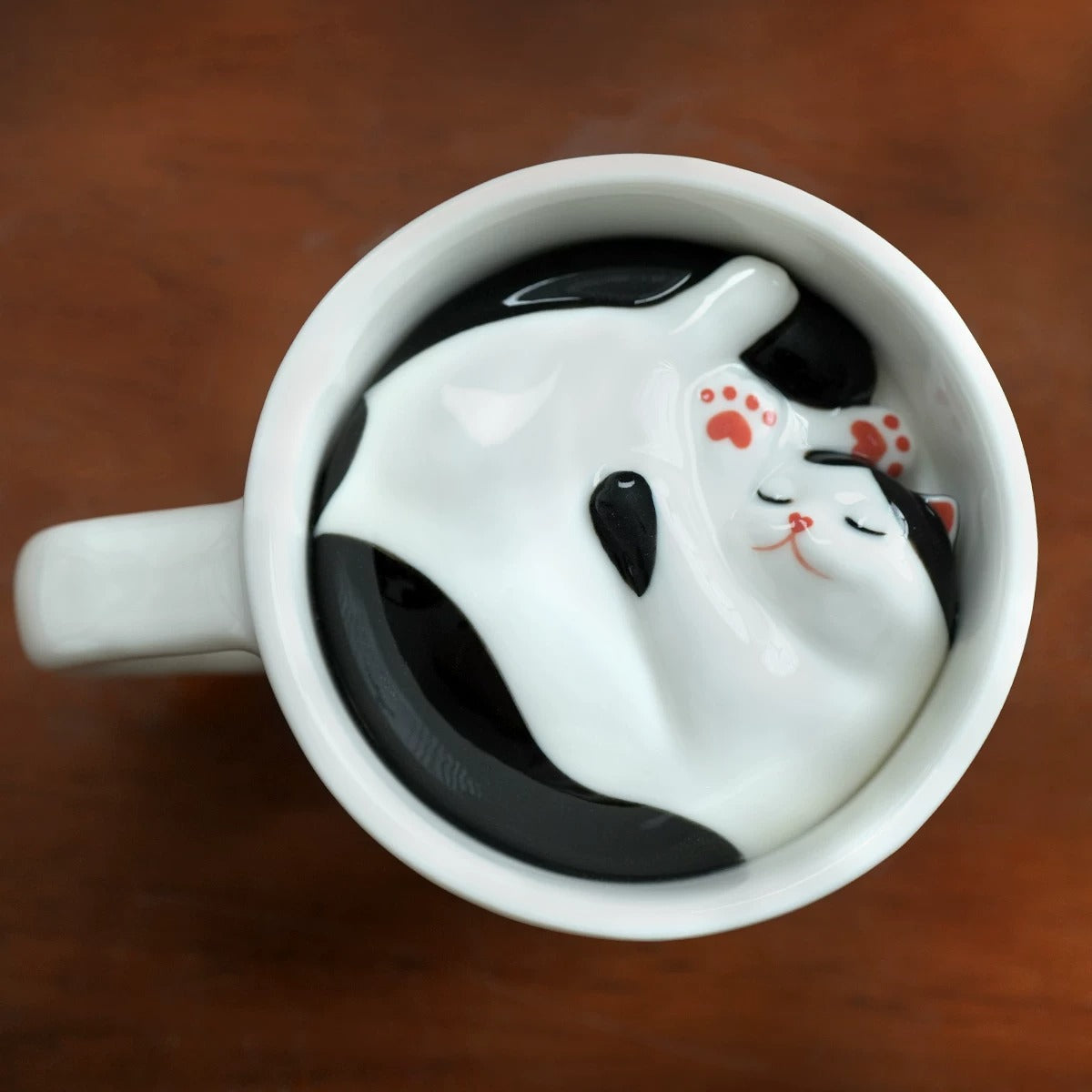 Sleeping Cat Surprise Bottom Ceramic Coffee Mug - Image 5