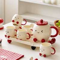 Blushing Face Cute Ceramic Tea Set Gift Box - Image 3