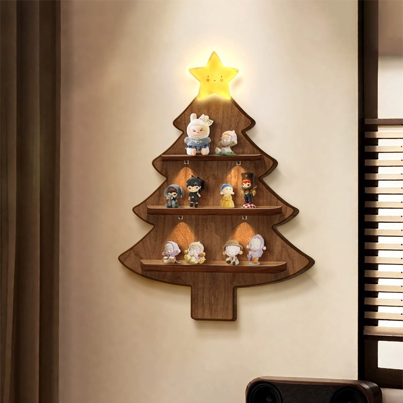 Cozy Christmas Wooden Tree Shelf - Image 5