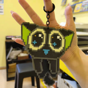 Pixel Art 3D Building Block Keychain - Image 0