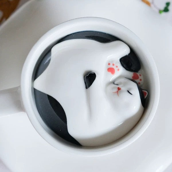 Sleeping Cat Surprise Bottom Ceramic Coffee Mug - Image 10
