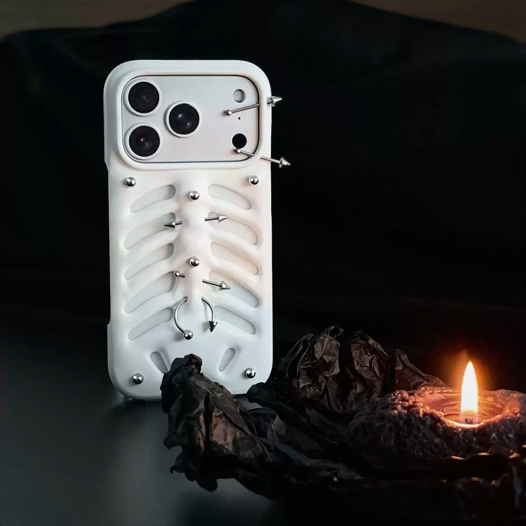 Gothic Ribcage Pierced Phone Case - Image 3