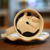 Sleeping Cat Surprise Bottom Ceramic Coffee Mug - Image 1