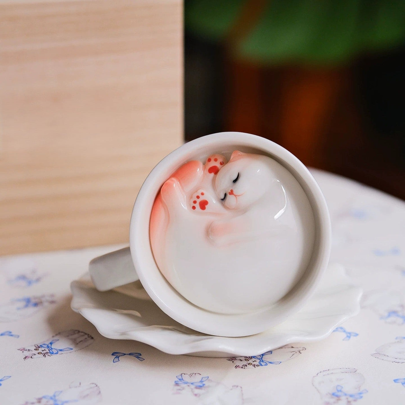 Sleeping Cat Surprise Bottom Ceramic Coffee Mug - Image 2