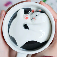 Sleeping Cat Surprise Bottom Ceramic Coffee Mug - Image 11