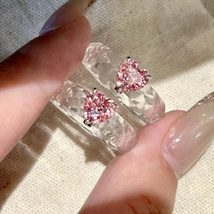 Blush Bloom Crystal Heart Ring