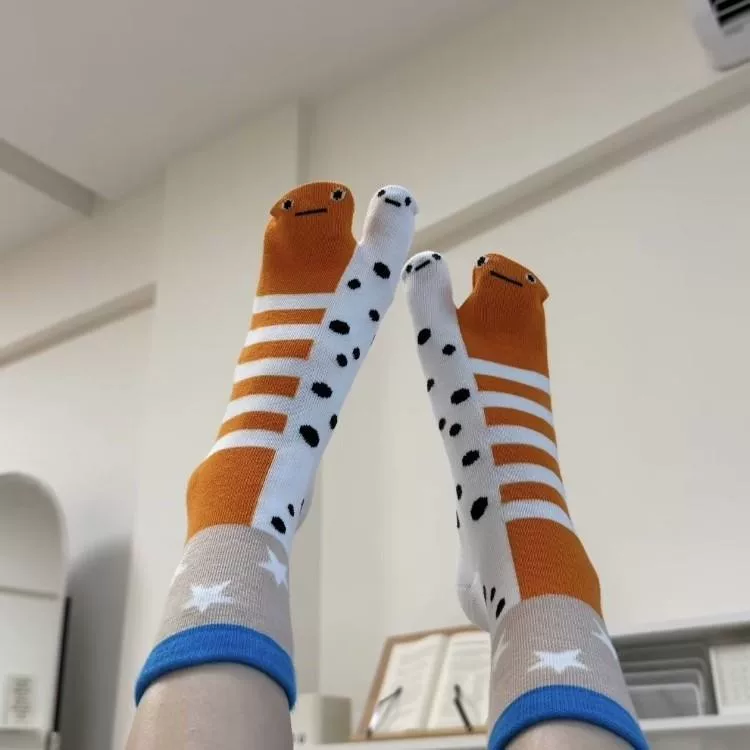 Playful Eel Stripe Cozy Crew Socks - Image 0