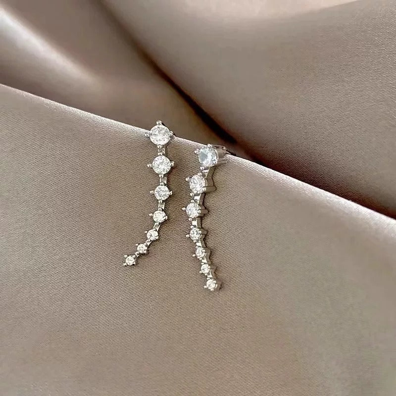 Korean Shiny Zircon Crystal Earrings - Image 1
