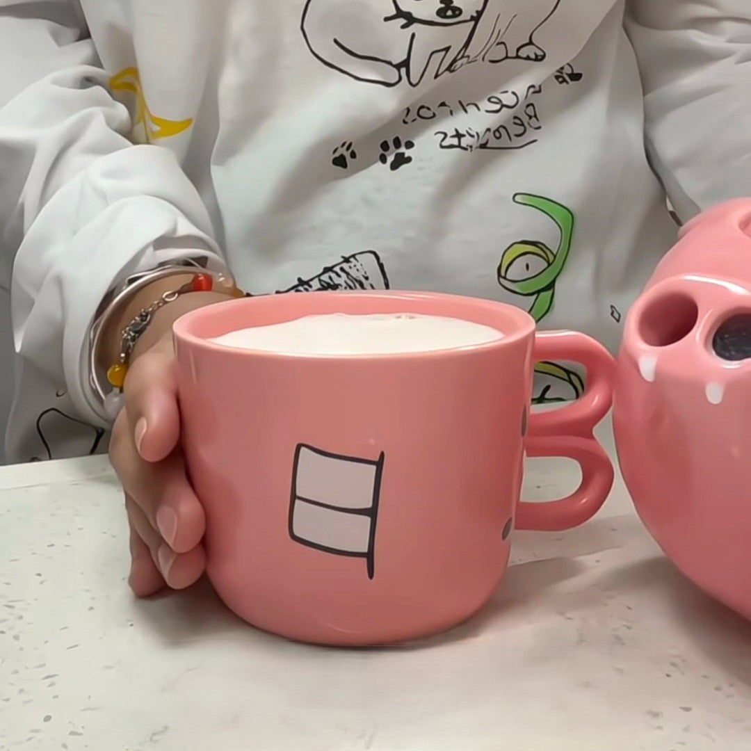 Cartoon Piggy Ceramic Tea & Coffee Set - Image 2