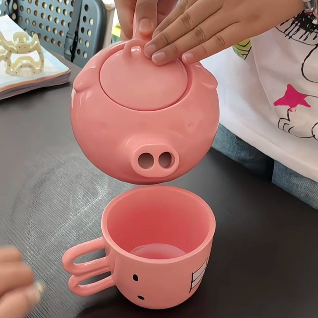 Cartoon Piggy Ceramic Tea & Coffee Set - Image 5