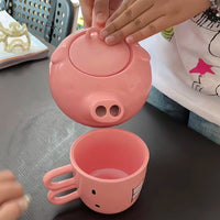 Cartoon Piggy Ceramic Tea & Coffee Set - Image 5