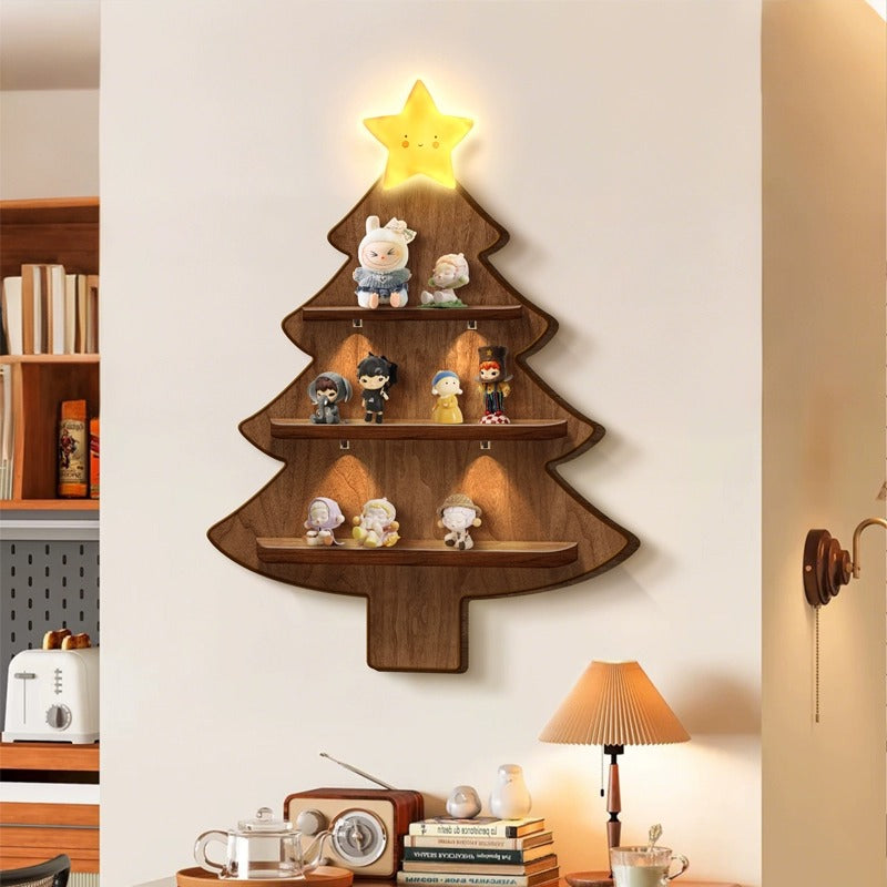 Cozy Christmas Wooden Tree Shelf - Image 0