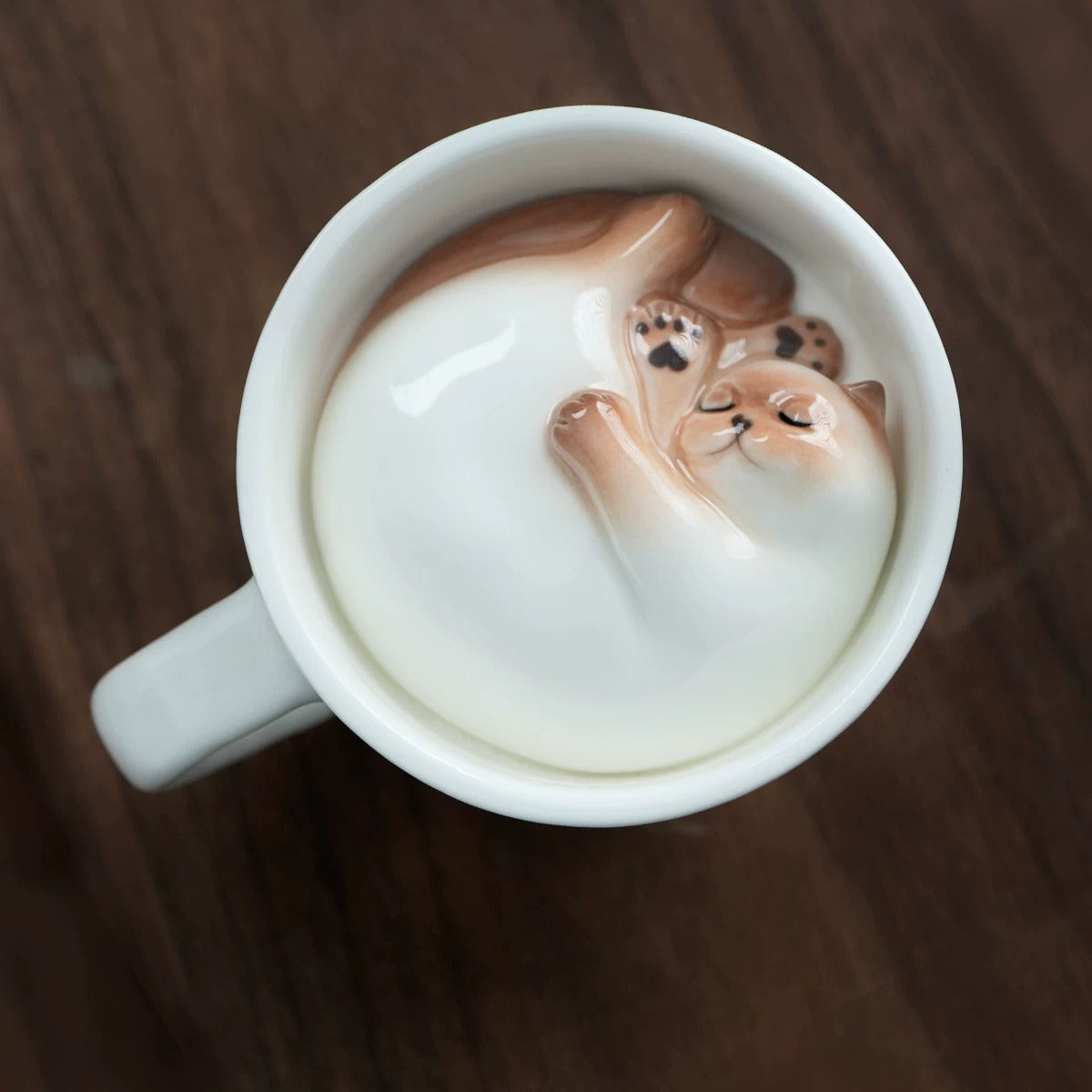 Sleeping Cat Surprise Bottom Ceramic Coffee Mug - Image 4