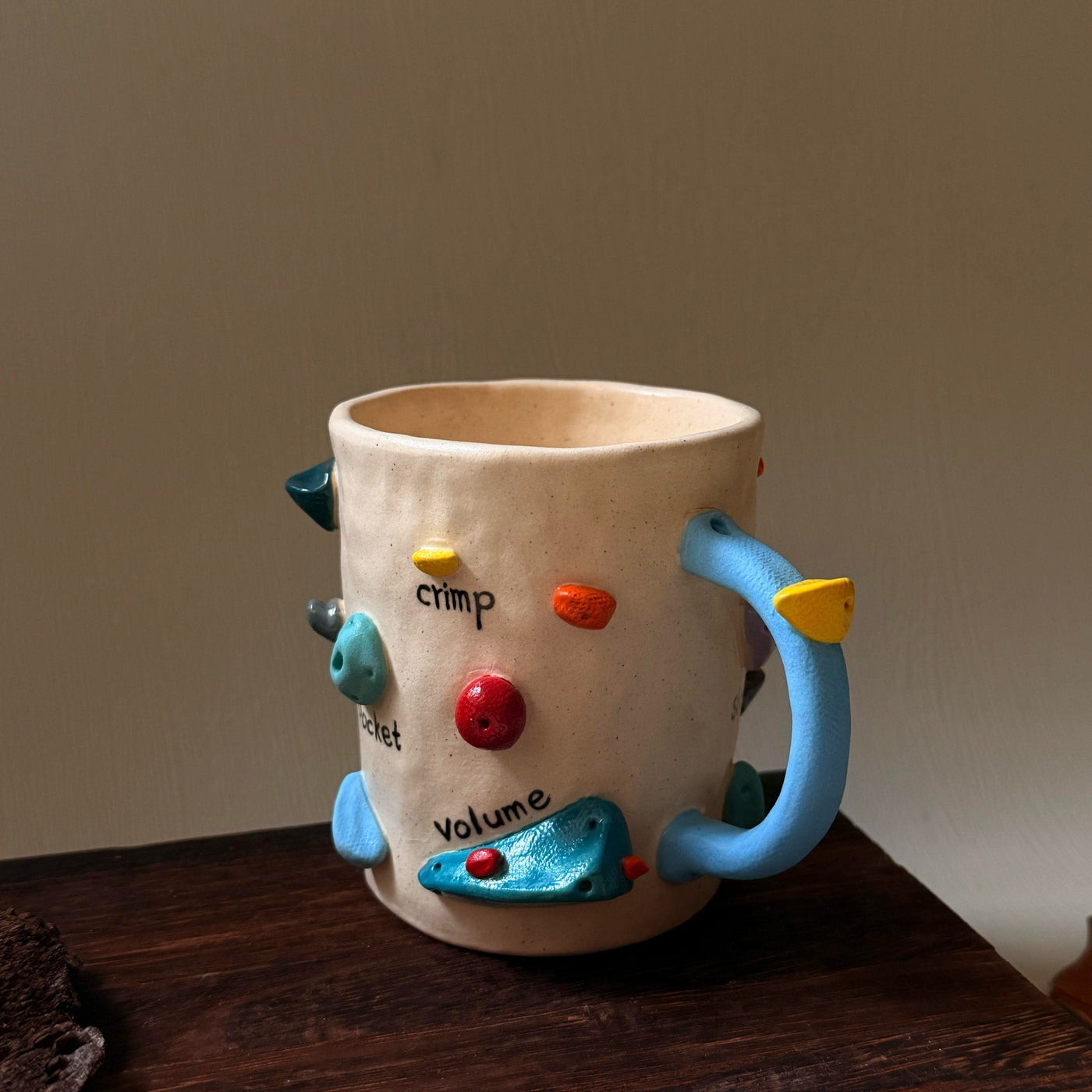 Rock Climbing Grip Handmade Mug - Image 1