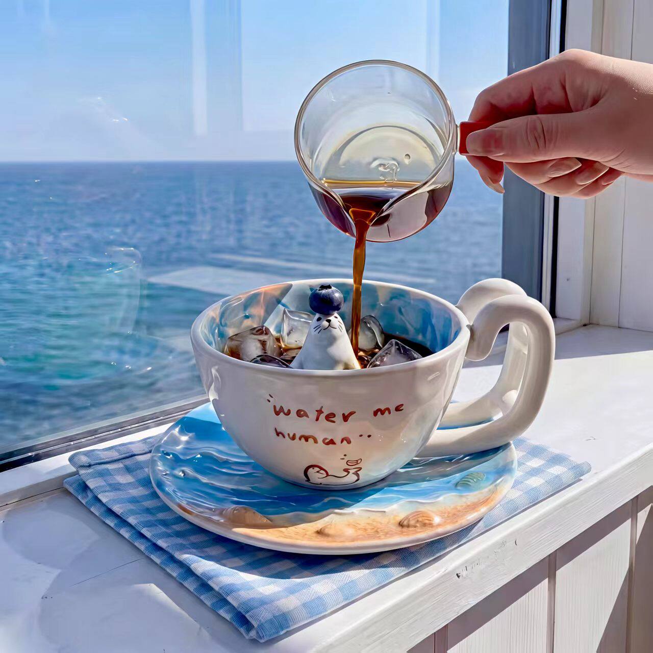 Tiny Seal Ocean Wave Coffee Mug - Image 3
