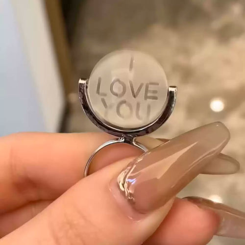 Rotating Disc I Love You Couple Ring - Image 0